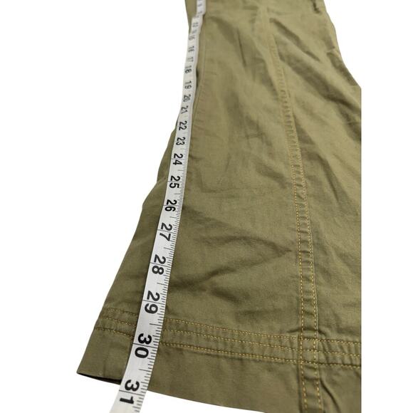 prAna Green Cotton Drawstring Utility pant with flare leg w/Embroidery Size XS - Picture 5 of 14